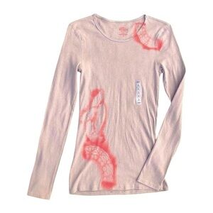NWT Beige Airbrush Long Sleeve Top